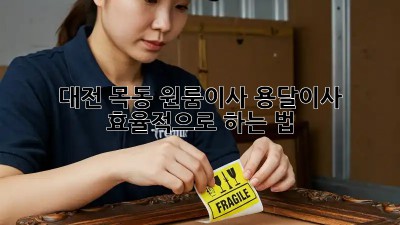 대전 목동 원룸이사, 용달이사 효율적으로 하는 법 🚚💨